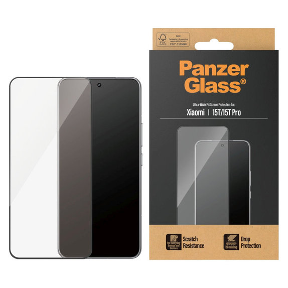 UWF закалено стъкло за Xiaomi 15T/15T Pro, Черно, PanzerGlass