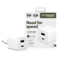 Пътен адаптер Grand Prix USB-C/USB-A, GaN, 35 W PD, сребристо-бял, empower