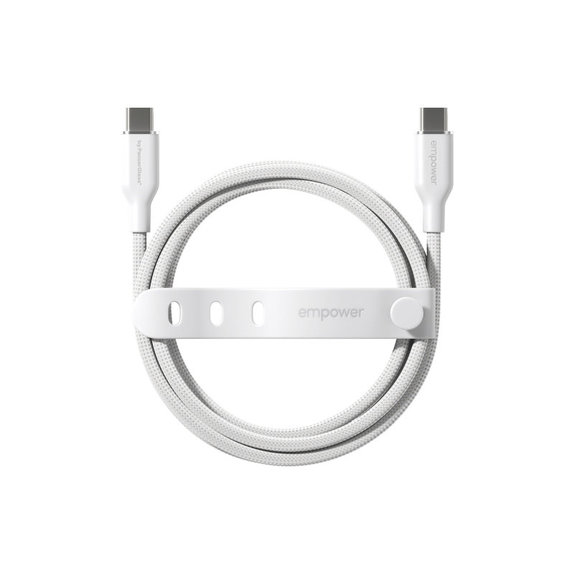 USB-C кабел, 60 W, Racing, 1,2 m, сребристо-бял, empower