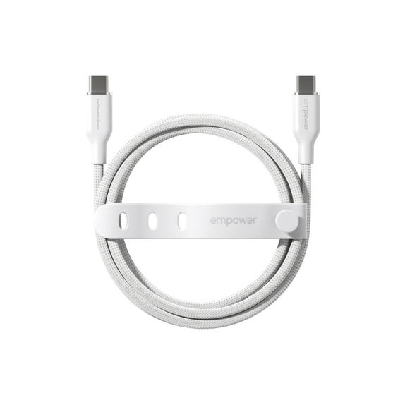 USB-C кабел, 60 W, Racing, 2 m, Сребристо-бяло, PanzerGlass