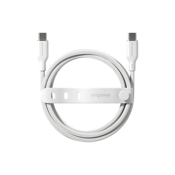 USB-C кабел, 240 W, Racing, 2 m, Сребристо-бяло, PanzerGlass