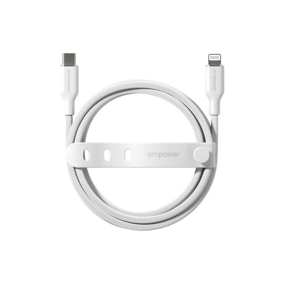 USB-C/Lightning кабел, 60 W, Racing, 1, 2 m, Сребристо-бяло, PanzerGlass