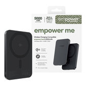 Безжичен PowerBank 5000 mAh, 20 W, съвместим с MagSafe, Qi2/USB-C, Space Black, empower
