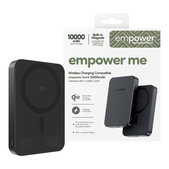 Безжичен PowerBank 10000 mAh, 20 W, съвместим с MagSafe, Qi2/USB-C, Space Black, empower