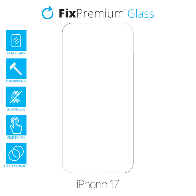 Закалено стъкло за iPhone 17, FixPremium