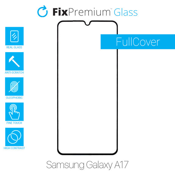 Закалено стъкло за Samsung Galaxy A17, FullCover Glass, FixPremium