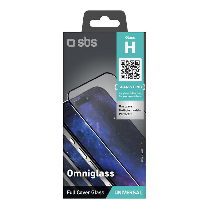 Универсално закалено стъкло Omniglass H, Черно, SBS