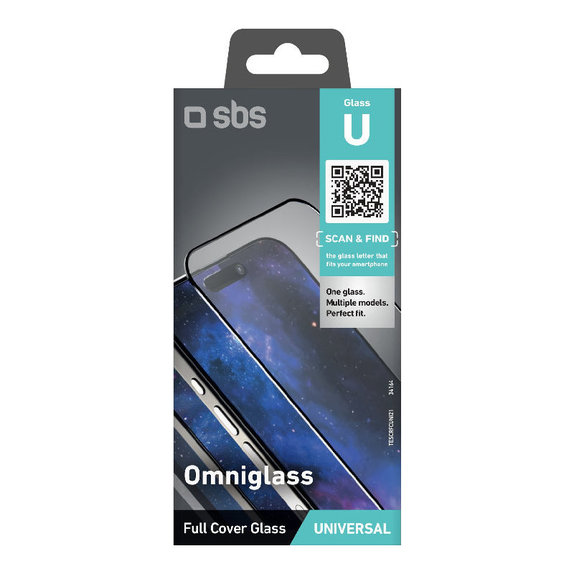 Универсално закалено стъкло Omniglass U, Черно, SBS