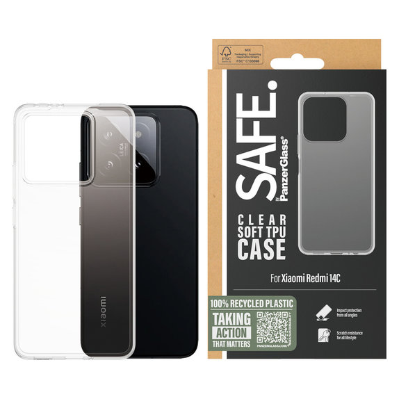Калъф TPU за Xiaomi Redmi 14C, Прозрачно, SAFE by PanzerGlass