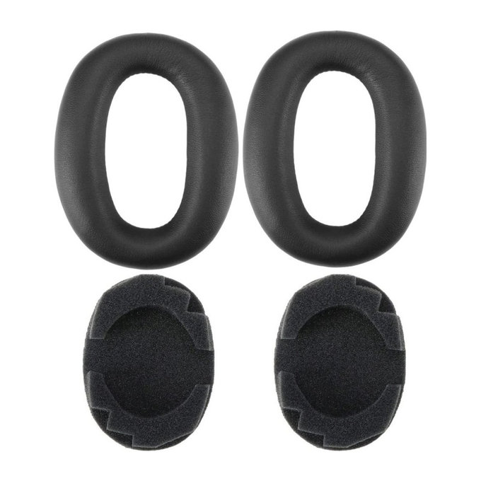 Резервни възглавнички за уши за Sony MDR-1000X, WH-1000XM2, Мемори пяна и PU кожа, Черен, 1 чифт