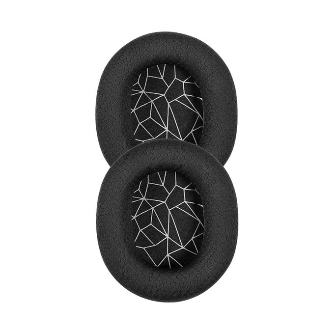 Резервни възглавнички за уши за SteelSeries Arctis 3, 5, 7, 9 Pro, Мемори пяна и текстил, Черен / Бял, 1 чифт