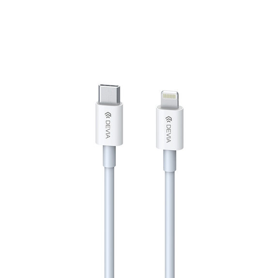 Кабел Lightning / USB-C Smart, PD 20W, 1m, бял, Devia