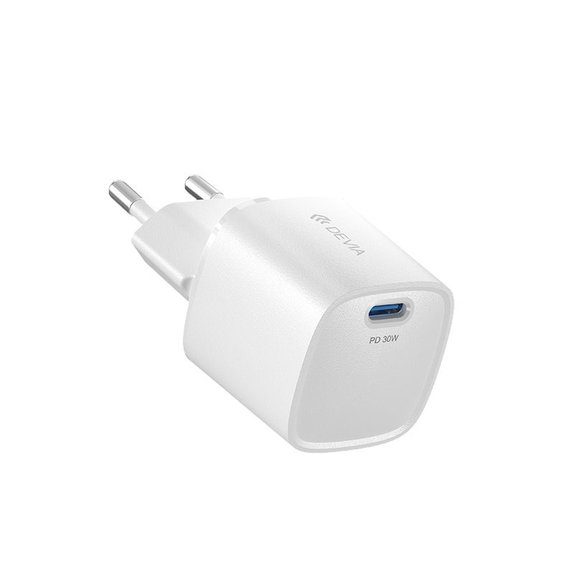 Зарядно Mini USB-C, PD 30W, бяло, Devia