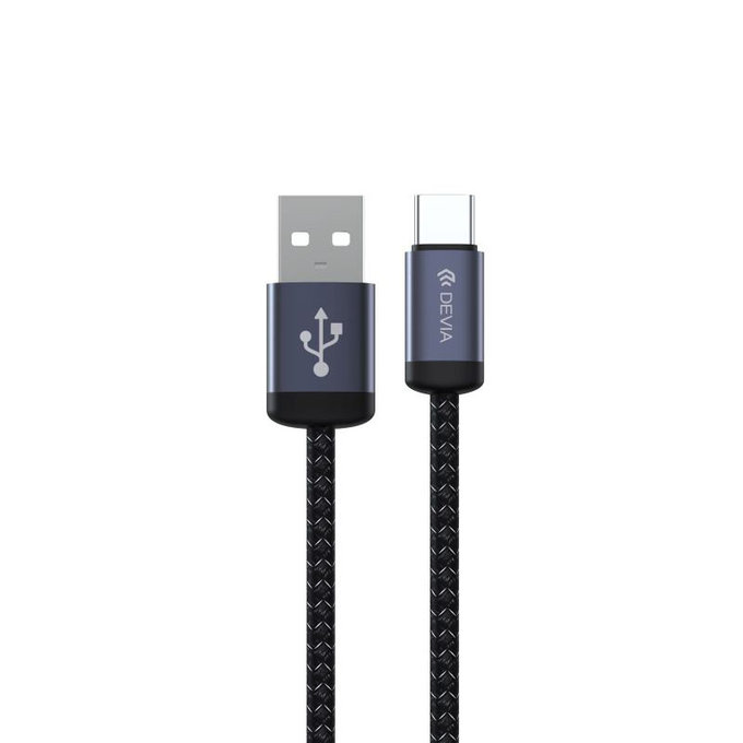 Кабел USB / USB-C Gracious, 2.1A, 2m, черен, Devia