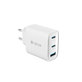 Зарядно Extreme Speed, 2x USB-C + USB-A, PD 65W, бяло, Devia