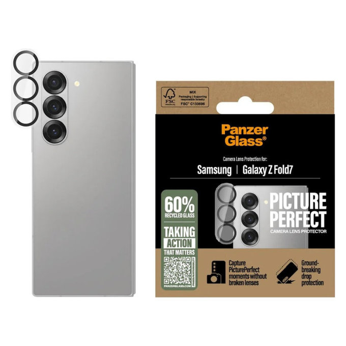 Протектор за обектив на камера PicturePerfect за Samsung Z Fold7, Черно, PanzerGlass