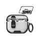 Силиконов калъф със стойка за телефон и карабинер за AirPods Pro 3, Черен
