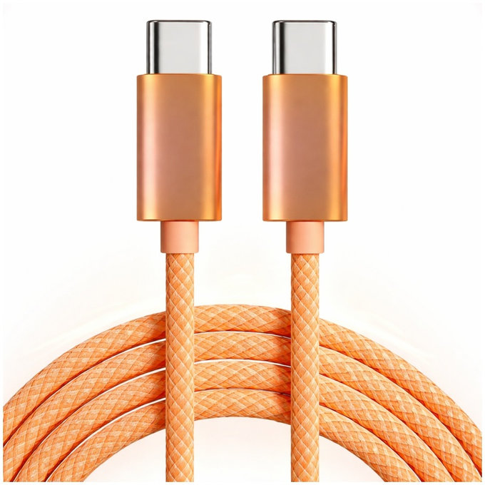 USB-C / USB-C кабел с бързо зареждане, PD 60W, 2m, Оранжев