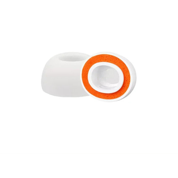 Резервни силиконови накрайници за AirPods Pro 3, Мемори пяна, M, Бял