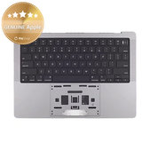 Горен корпус с клавиатура за MacBook Pro 14", A2442 (2021), A2779 (2023), с US клавиатура и батерия, Space Gray, 661-21972, Genuine Apple