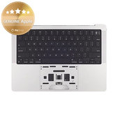 Горен корпус с клавиатура за MacBook Pro 14", A2442 (2021), A2779 (2023), с US клавиатура и батерия, Silver, 661-21973, Genuine Apple