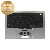 Горен корпус с клавиатура за MacBook Pro 14", A2442 (2021), A2779 (2023), с US клавиатура и батерия, Space Gray, 661-32210, Genuine Apple