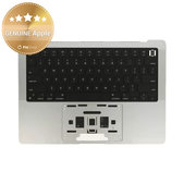Горен корпус с клавиатура за MacBook Pro 14", A2442 (2021), A2779 (2023), с US клавиатура и батерия, Silver, 661-32211, Genuine Apple