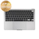 Горен корпус с клавиатура за MacBook Air 13", A3113 (2024), с US клавиатура и батерия, Space Gray, 661-40227, Genuine Apple