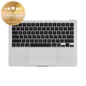 Горен корпус с клавиатура за MacBook Air 13", A3113 (2024), с US клавиатура и батерия, Silver, 661-40228, Genuine Apple