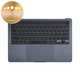 Горен корпус с клавиатура за MacBook Air 13", A3113 (2024), с US клавиатура и батерия, Midnight, 661-40230, Genuine Apple