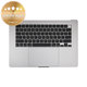 Горен корпус с клавиатура за MacBook Air 15", A3114 (2024), с US клавиатура и батерия, Space Gray, 661-40266, Genuine Apple