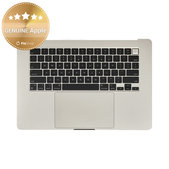 Горен корпус с клавиатура за MacBook Air 15", A3114 (2024), с US клавиатура и батерия, Starlight, 661-40268, Genuine Apple