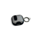 Силиконов калъф със стойка за телефон и карабинер за AirPods 4, Black