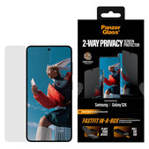 Закалено стъкло UWF 2-Way Privacy с FASTFIT In-A-Box за Samsung Galaxy S26, Прозрачно, PanzerGlass