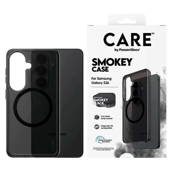 Калъф Smokey с черно QI за Samsung Galaxy S26, Черно, PanzerGlass