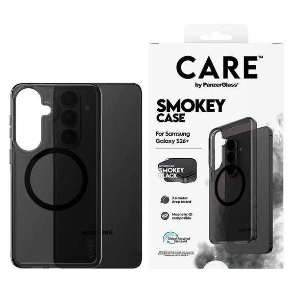 Калъф Smokey с черно QI за Samsung Galaxy S26+, Черно, PanzerGlass