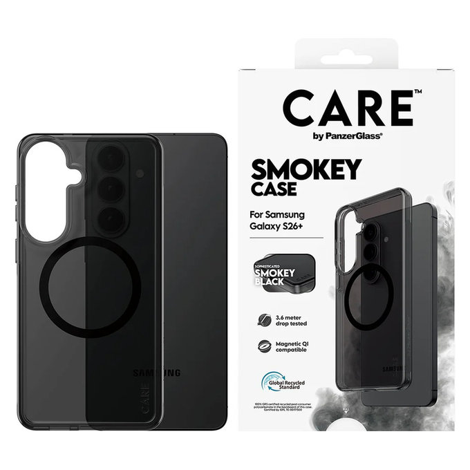 Калъф Smokey с черно QI за Samsung Galaxy S26+, Черно, PanzerGlass