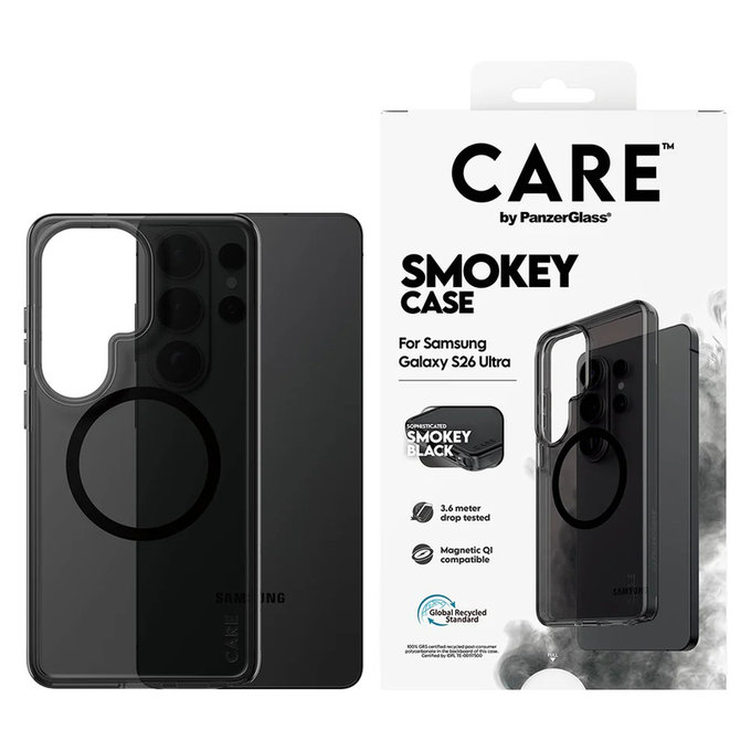 Калъф Smokey с черно QI за Samsung Galaxy S26 Ultra, Черно, PanzerGlass