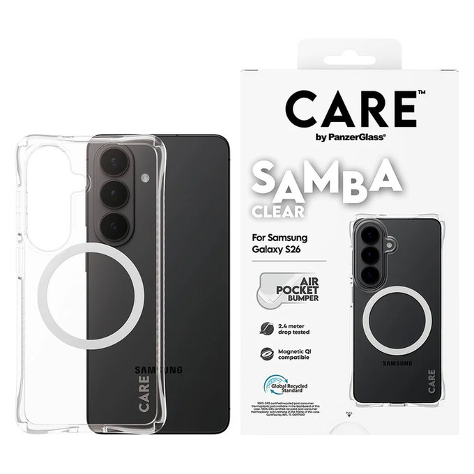 Калъф Samba с бяло QI за Samsung Galaxy S26, Прозрачно, PanzerGlass