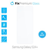 Закалено стъкло за Samsung Galaxy S24+, 10 Pack, FixPremium