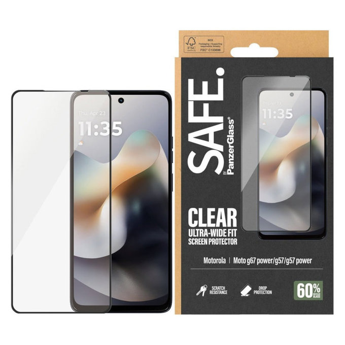 Закалено стъкло UWF за Motorola Moto G57 Power 5G, Черно, PanzerGlass