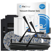Комплект резервни части за Ecovacs Deebot X2 Omni (1x Основна четка, 2x Филтър, 2x Странична четка, 4x Моп кърпа, 2x Торба за прах)