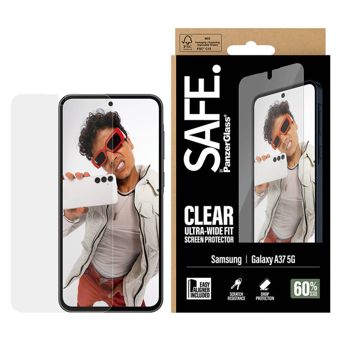Закалено стъкло UWF с апликатор за Samsung Galaxy A37, Прозрачно, SAFE by PanzerGlass