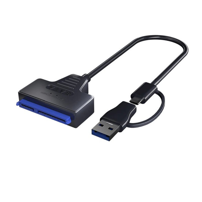 USB 3.0 / USB-C към SATA адаптер за 2.5" и 3.5" HDD/SSD, със захранващ адаптер