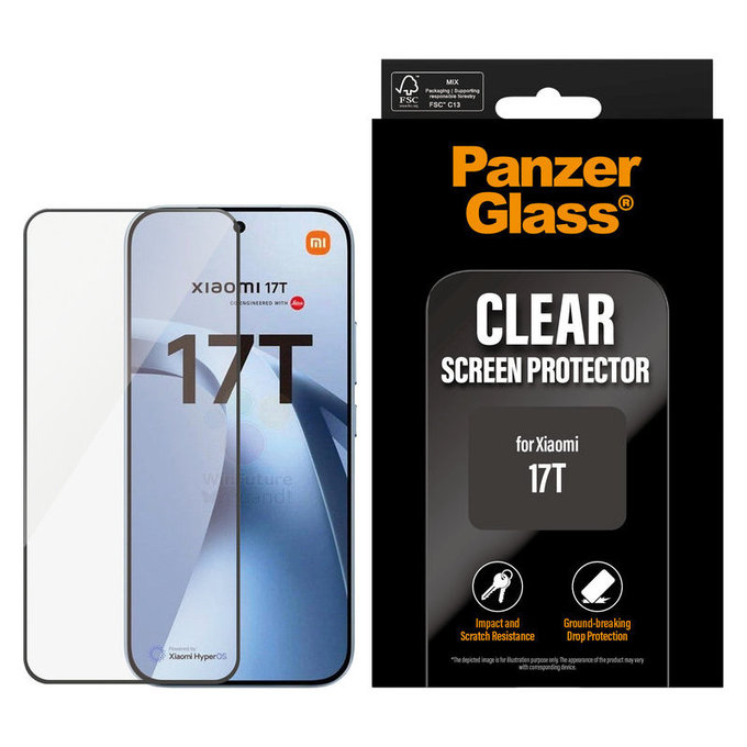 Закалено стъкло UWF за Xiaomi 17T, Черен, PanzerGlass