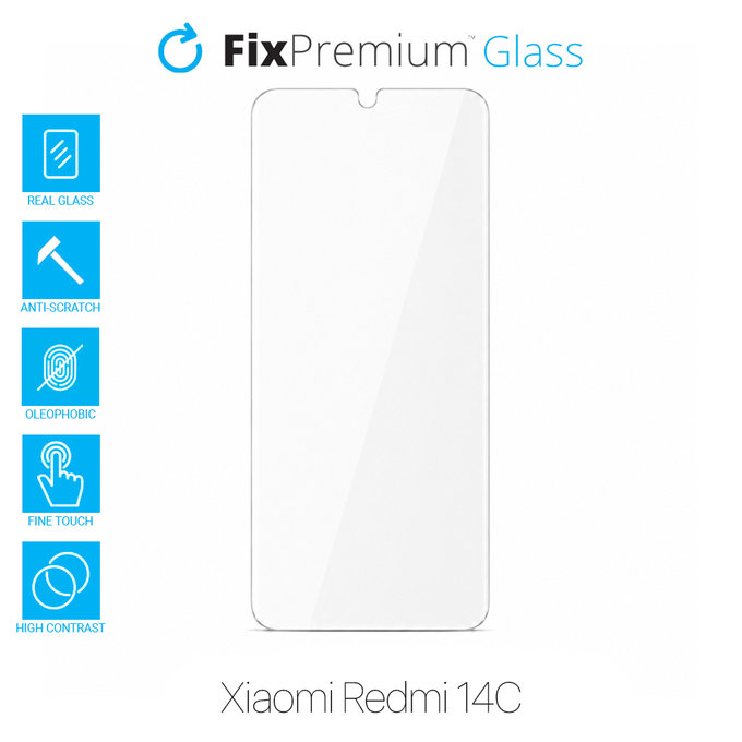 Закалено стъкло за Xiaomi Redmi 14C, FixPremium