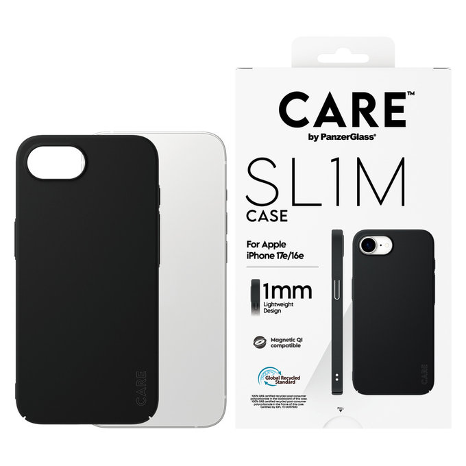 Калъф SL1M с MagSAFE by PanzerGlass за iPhone 17e/16e, Черно, PanzerGlass