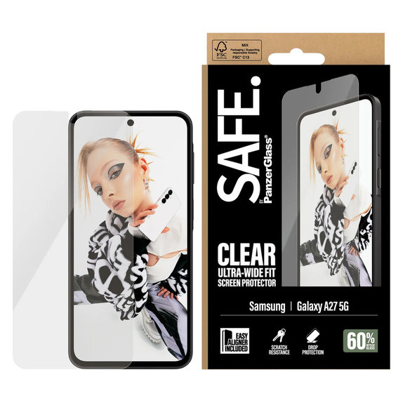 Закалено стъкло UWF с апликатор за Samsung Galaxy A27, Прозрачно, SAFE by PanzerGlass