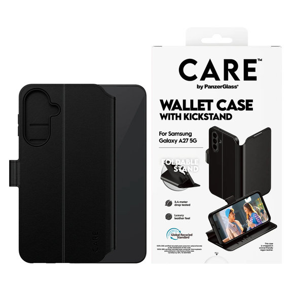 Калъф Wallet Kickstand за Samsung Galaxy A27, Черно, PanzerGlass