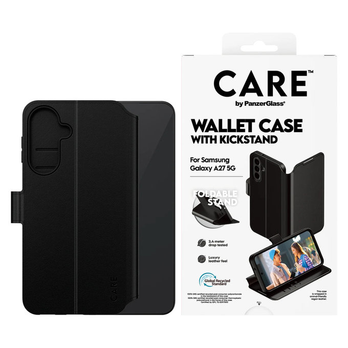 Калъф Wallet Kickstand за Samsung Galaxy A27, Черно, PanzerGlass